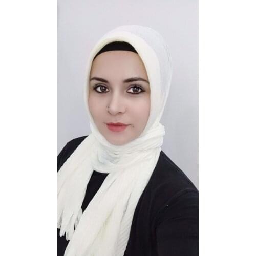 Women; Pleats Ready Shawl Ecru