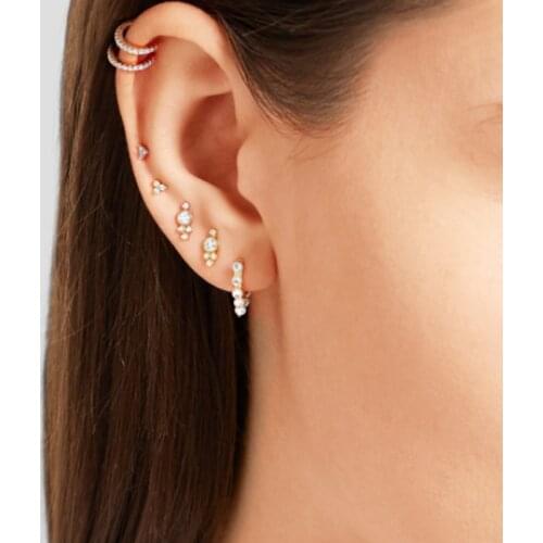 2020 summer new design fashion tiny cute cz gift 925 sterling minimal minimalist lovely the second stud ear topper stud earrings