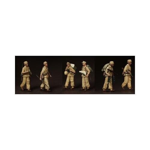 1/35 Scale Models Resin WW2 6 Ltalian Paratroopers WWII Figure Unpainted Model Kit Diorama Handmade DIY Fun Gift
