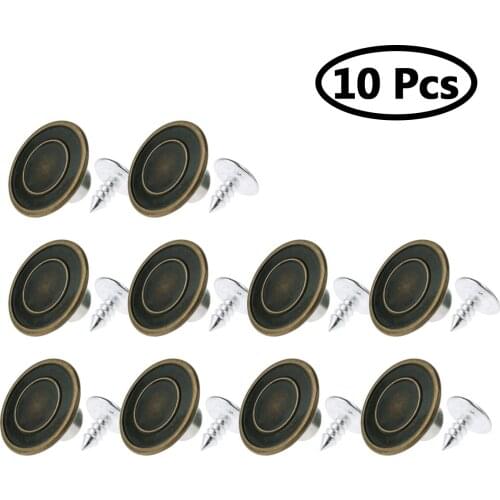 10Pcs Metal Jeans Buttons Instant Suspender Tack Buttons with Nails Kits Replacement Sewing Clothes Bag Accessories
