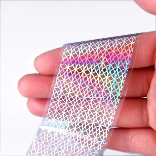 100*4CM Laser Mesh Nail Art Transfer Foils Sticker Adhesive Nail Polish Wraps Nail Tips Decorations Accessories JQ171