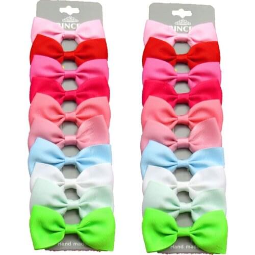 20PCS/Lot Lovely Gradient 10 MIX Color Hairpins Grosgrain Ribbon Bow Clips 2020 Korean Creativity Hair Accessories For Baby Girl