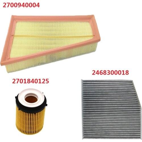 3pcs Air Filter 2700940004 Cabin Filter 2468300018 Oil Filter 2701840125 For 2012 Mercedes-Benz B180 B200 B250 GLA250