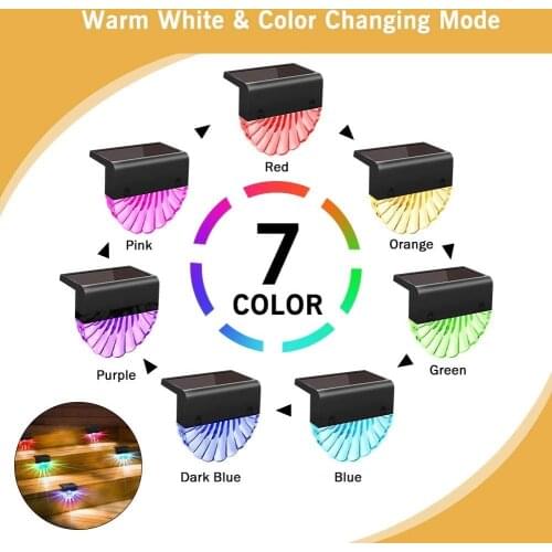 4/6Pcs Solar Light Outdoors Walkway LED Solar Lamp Path Stair IP65 Waterproof Wall Light Garden Landscape Step Deck Lights