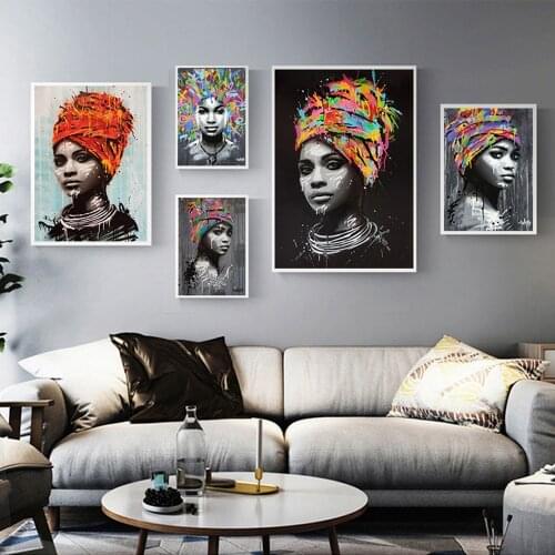 African Woman Wall Art Canvas Print Modern Art Canvas Painting On The Wall Posters Prints Portrait Pictures Home Decor No Frame