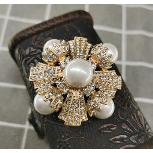 Made of old cross gemstone double layer Brooch female atmosphere texture Brooch Antique Chinese style accessories