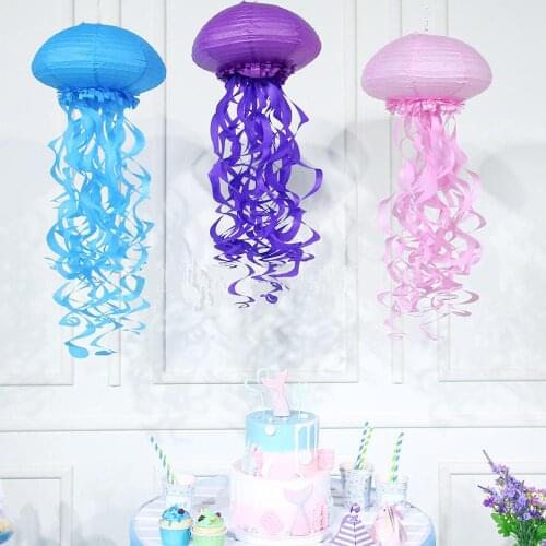Paper Jellyfish Lantern Papery Honeycomb Ball Doceration Mermaid Party Supplies Ocean Series Ornament Hanging Decor DGU06