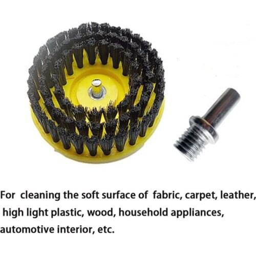 Dia. 110mm Black Drill Power Scrub Clean Brush for Leather Plastic Wooden Furniture Car interiors Cleaning