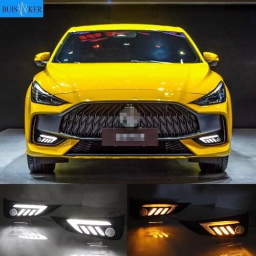 2Pcs DRL 12V LED Daytime Running Light Fog Lamp Decoration For MG MG5 2021 Flowing Turn Signal