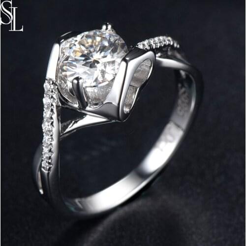 SL 1.0ct Exquisite Craftsmanship Moissanite VVS1 Elegant Engagement Wedding Ring With national certiflcate for