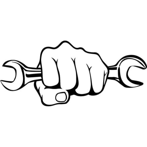 Creative Car Sticker Mechanic Holding A Wrench Automobiles & Motorcycles Decor Reflective Laser JDM PVC Decal 17.7*7.9CM