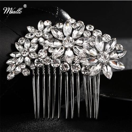 Miallo brand Korean Bride Head Jewelry Fashion Full Crystal Rhinestone Wedding Bridal Hair Comb Hair Accessories for Women