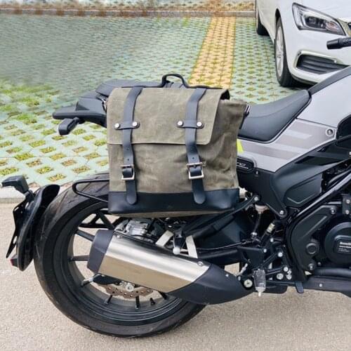 Wax Canvas Motorcycle Bag Vintage Side Bag For Men Crossbody Bag Box Messenger Bags