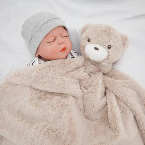 Kavkas Baby Blanket 76*76cm Coral Fleece Winter Brown Bear Newborn Infantile Swaddle Blanket Flokati