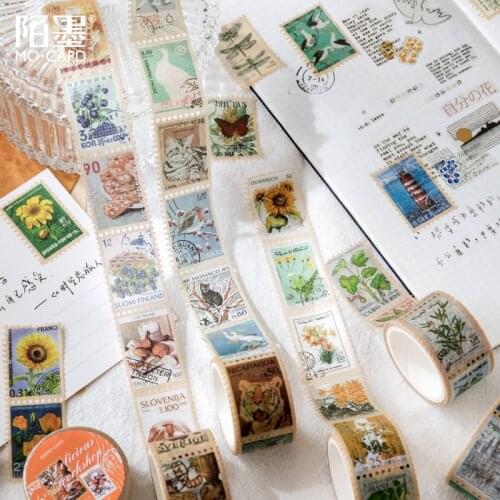 Philatelic Museum Series Masking Washi Tape Vintage stamp Collection Decorative Adhesive Tape Diy Scrapbooking Sticker Label