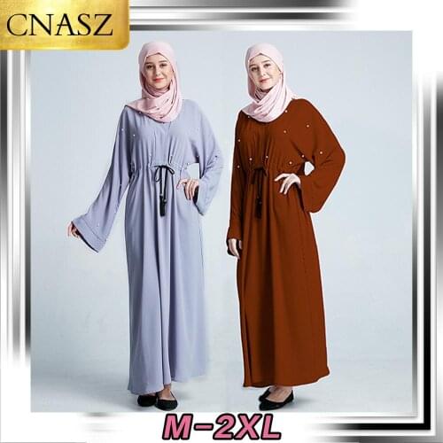 Muslim Dress Middle East Dubai Handmade Bead Bat Sleeve Robe Islamic Turkey Plus Size Womens Moroccan Arab Robe Pakistan Kimono