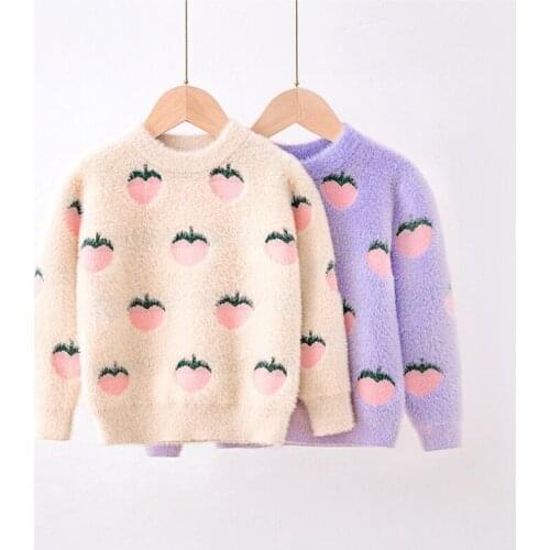 Autumn Winter Toddler Girls Sweater Warm Baby Boy Mink Velvet Knit Pullover Knitwear Kids Clothes Children Clothing