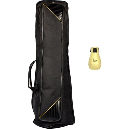 Durable 1 Piece Practice Straight Mute and 1Piece Gig Bag Set for Tenor Trombone Musical Instrument Parts