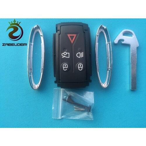 1Pc Of 5 Buttons Replacement Blank For Jaguar X XF XK XKR New Remote Smart Prox Key Fob Shell Case Housing+Blade Uncut No Logo