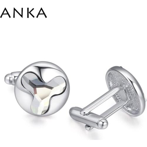 ANKA Brand New Jewelry Organizer Cufflinks Shirt Luxury Mens Buttons Gift For Men To Us The Shirt Crystals from Austria #133202