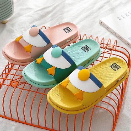 Slipper Girl Cute Home Cartoon Non-slip Bathroom Bath Outside Wearing Family Couple Slippers Man Women Shoes Slippers Women