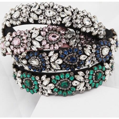 Temperament gorgeous rhinestones versatile headband New Baroque luxury heart-shaped particles rhinestone fashion headband 509