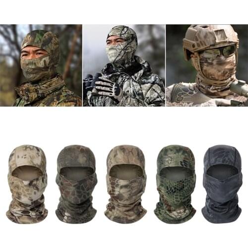 Outdoor Tactical Camouflage Balaclava Full Face Mask CS Wargame Army Hunting Cycling Sports Helmet Liner Cap Military CP Scarf