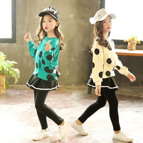 In Stock Spring Autumn Children Clothes Baby Girls Sweatshirts + Pants Kids Teenagers Tracksuit Sport Suits Outwear High Quality