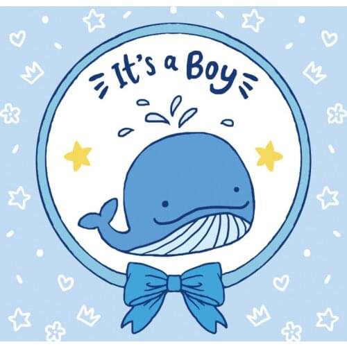 It is a Boy Newborn Baby Photography Backgrounds Blue Whale Dolphin Shark Cake Table Decor Poster Vinyl Backdrops