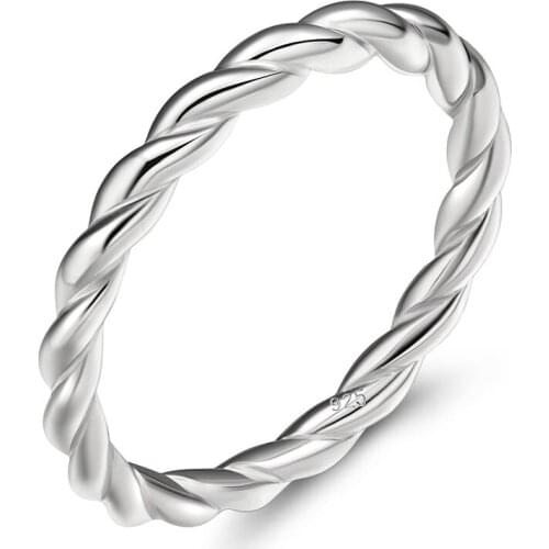 EAMTI Sterling Silver Rings 925 Silver Wedding Engagement Twine Women Rings Spiral Design Anelli Donna Bague Argent 925 Femme