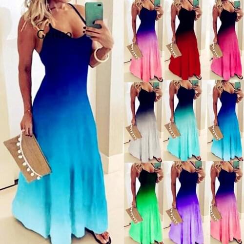 Women Casual Loose Strap Dress Beach Summer Sexy Boho Bow Maxi Dress Plus Sizes Big Large Dresses Robe Femme