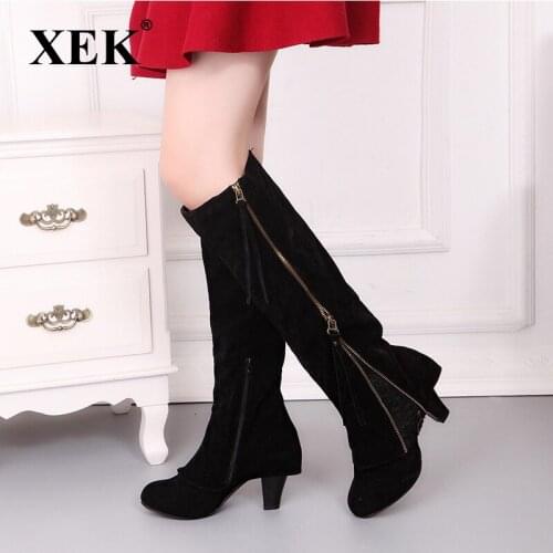 2018 Women Thigh high Boots Shoes Women Tassel lace Winter Snow boots Leather Over Knee long winter boot women plus size ST306