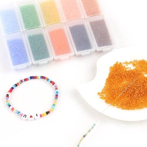 10Cells Czech Glass frosted Letter Beads Belt Box Set Seedbeads Waist Belly Chain For DIY Beads For Needlewolk Jewelry Making