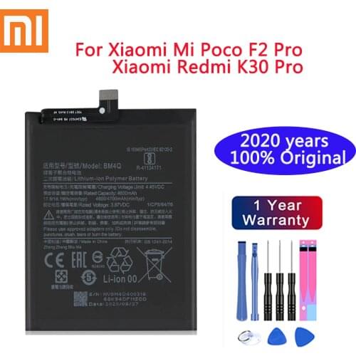 100% Original Replacement Battery BM4Q For Xiaomi Mi Poco F2 Pro Xiaomi Redmi K30 Pro K30Pro Genuine Phone Battery 4700mAh+Tools