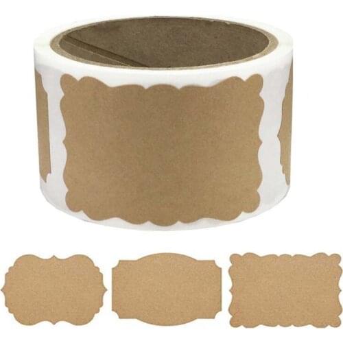 100pcs/roll DIY Blank Kraft Label Handmade Baking Seal Stickers Gift Tag for Jar