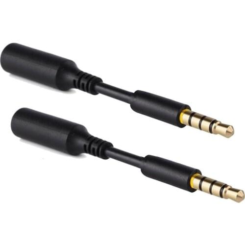 2 pack 3.5mm Gold Plated Headphone Audio Jack Extension Adapter for Battery Charger Case, Power Case, Smartphones 3 inch