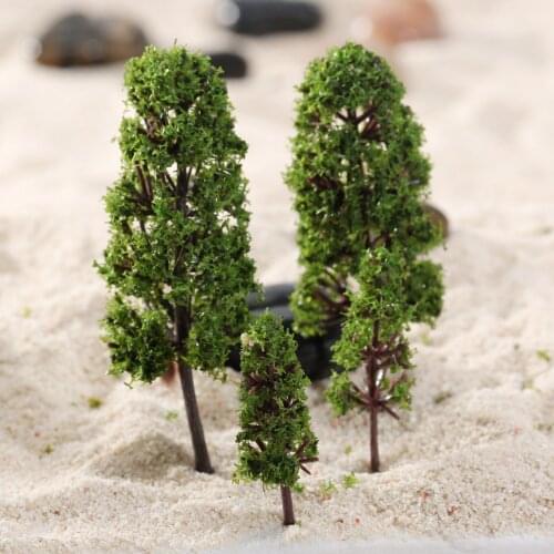 20Pcs 2-4" Green Model Trees 1:100-300 HO Scale Train Railway Wargame Park Scenery Landscape Layout Artificial Decoration Plants
