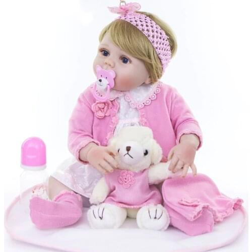 23" full silicone reborn baby girl dolls real alive bebe boneca reborn can bathe children toy gift dolls oyuncak bebek