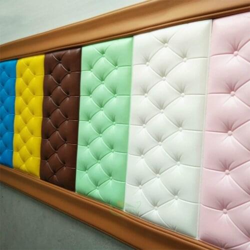 3D Faux Leather PE Foam Wall Sticker Waterproof Self Adhesive Wallpaper For Living Room Bedroom Kids Room Nursery Home Decor