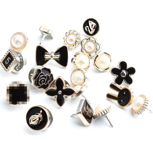 5PCS Concealed Buckle Shirt Decoration Brooch Buckle Detachable Seam-free Pearl Snap Button Clothing Accessories Wholesale