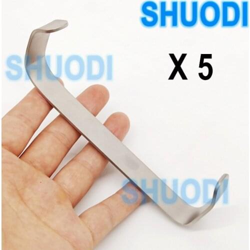 5pcs Dental Surgical Farabeuf Twin Hold Lips Cheek Handheld Retractors Tissue Retractor Double Ends Surgical Instrument Tool