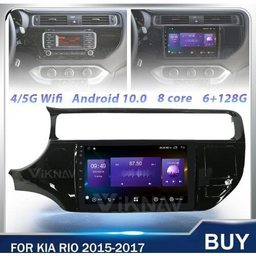 128g Car Radio GPS Navigation Stereo Recorder Android Head Unit For Kia RIO LHD 2015 2016 2017 Multimedia Player 9 Inch