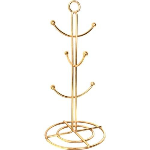 Coffee Cup Holder Mug Storage Rack Tree Shape Hanging Drain Cups Holder for Countertop Kitchen Organizer