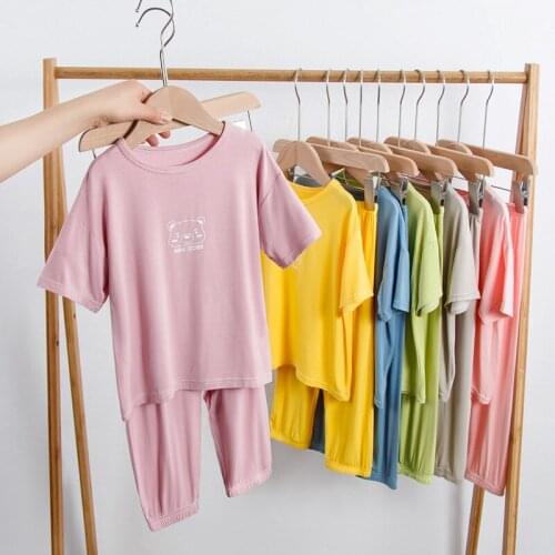 Summer Toddler Baby Girls Clothes Pajamas Sets Boys Pyjamas Kids Homewear Modal Nightwear Childrens Home Clothes Pijamas Suit