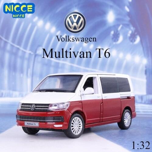 Nicce 1:32 Volkswagen T6 Van Diecast Model Car Bus MPV Boy Girl Gifts Collection With Light and Sound Gift Toys V204