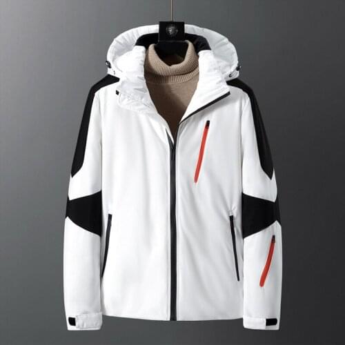 Mens Fall Winter Windproof Warm Coat White Duck Down Jacket Hooded Thick Coat Male Fashion Casual Clothing Outerwear