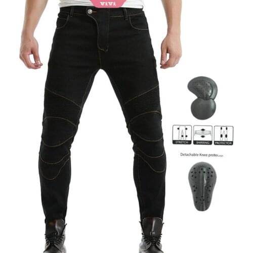 Mens Overalls With Padded Armor High-quality Motorcycle Pants Multi-pocket Riding Pants