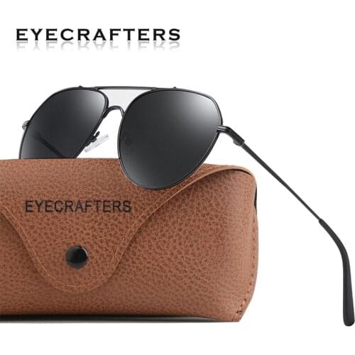 2021 New Brand Designer Polarized Sunglasses Mens Pilot Metal Fishing Gradient Lens Sunglasses Vintage Driving Glasses Eyewear