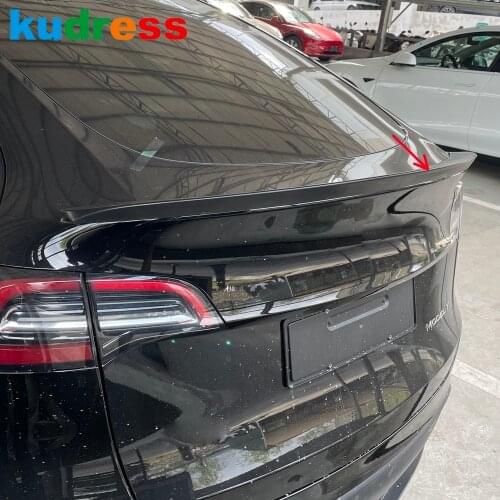 For Tesla Model Y 2020 2021 2022 Carbon Fiber Rear Trunk Lid Cover Trim Tailgate Moulding Strip Car Styling Accessories