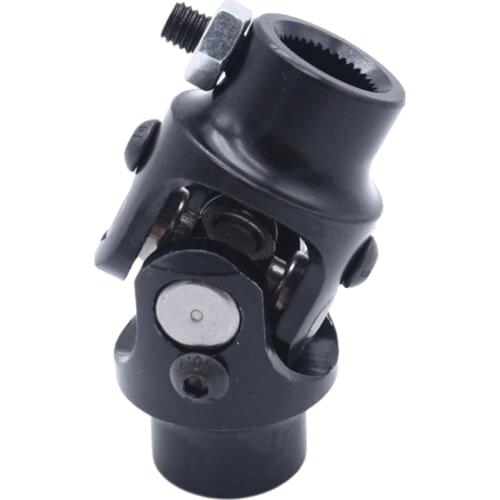 Round Coated Single Steering Shaft Column Universal U Joint 3/4"-36 Spline 3/4" DD Working Angle 38° Degree Replace Automotive